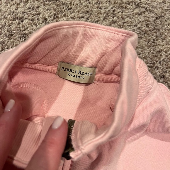 Women's Large Pebble Beach Pink Quarter Zip - Picture 2 of 5